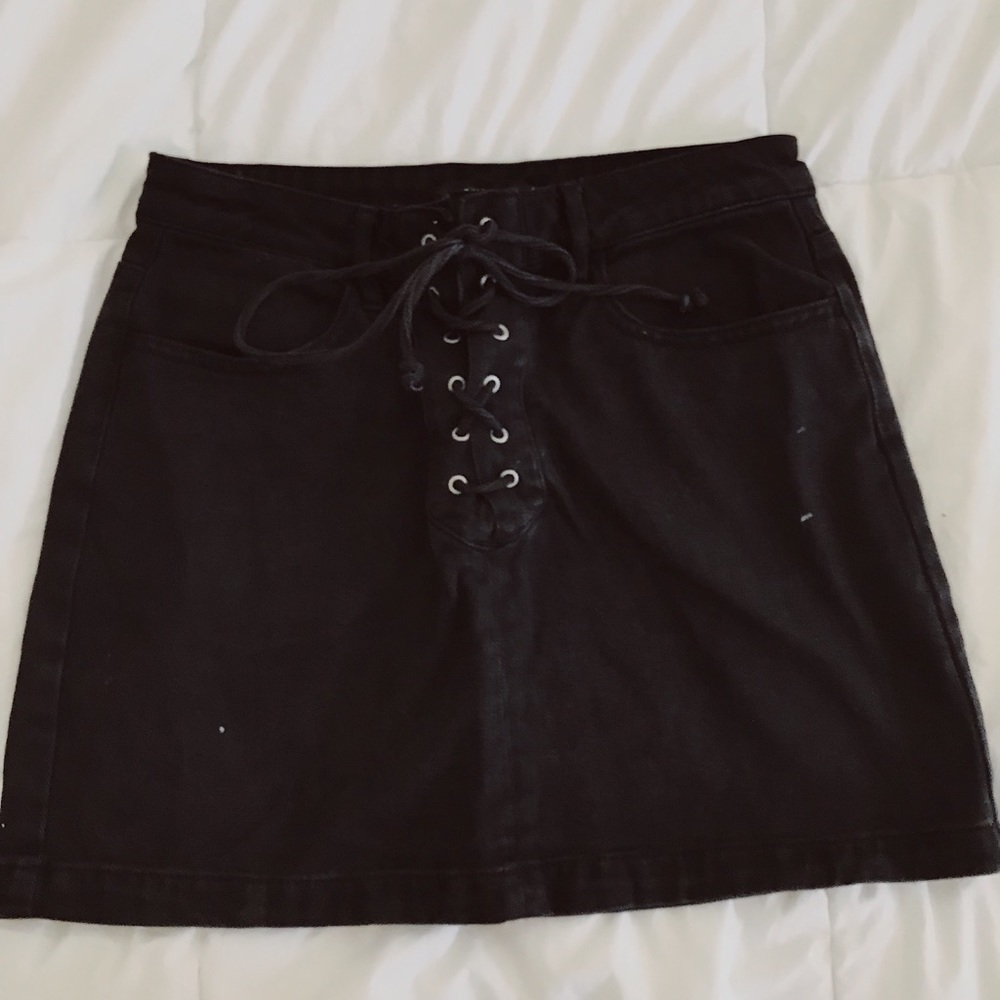 black jean skirt